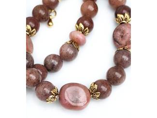 Armbanden Armband van lepidoliet en rhodoniet   AANBIEDING