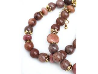 Armbanden Armband van lepidoliet en rhodoniet   AANBIEDING