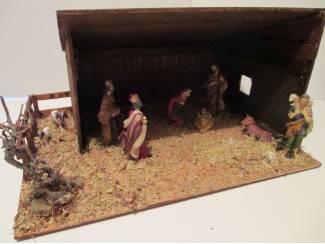Kerst Kerststal compleet met figuren. (geiten)