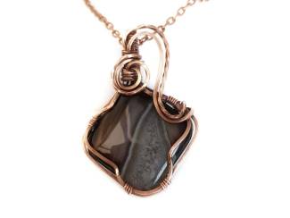 Kettinghangers Wire wrapped hanger met agaat AANBIEDING