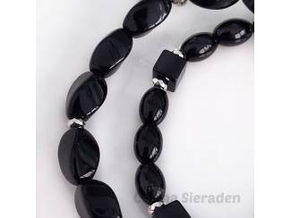 Armbanden Armbandenset van onyx en hematiet