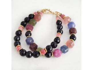 Armbanden Armband van toermalijn en messing
