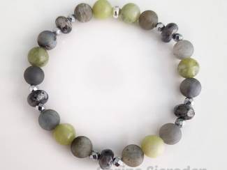 Armbanden Armbandenset van jade, labradoriet en hematiet