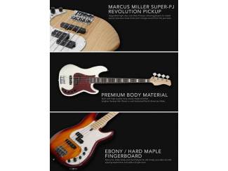 Snaarinstrumenten | Gitaren | Bas Sire Marcus Miller P7+ alder 4-string bass guitar Antique White